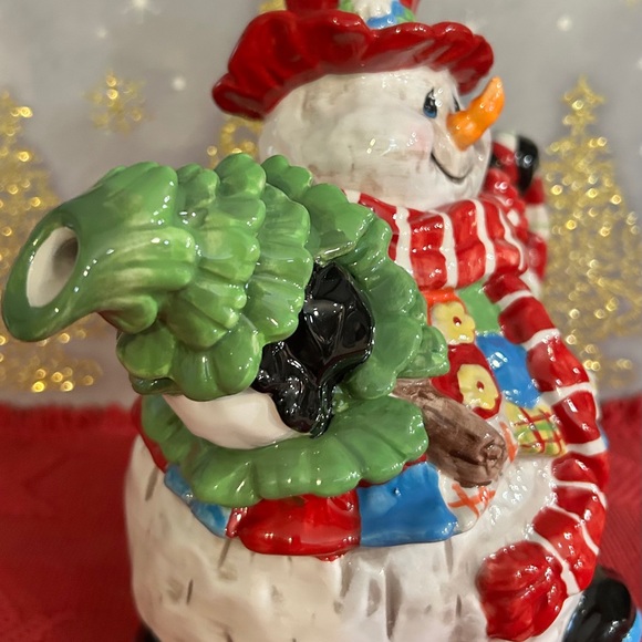 *** PATCHES Snowman Teapot Food safe by Home Interiors (38 oz) - Picture 4 of 8